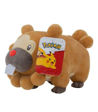 Load image into Gallery viewer, Bidoof 8" Plush Pokemon toy with signature beaver-like design and smiling face.