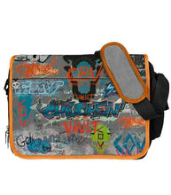 Load image into Gallery viewer, Borderlands 3 Children of the Vault Graffiti Messenger Bag with colorful design and padded strap.