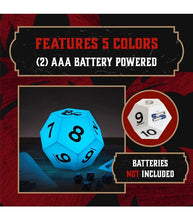 Load image into Gallery viewer, D12 Dungeons and Dragons Dice Light