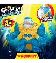 Load image into Gallery viewer, Heroes of Goo Jit Zu Deep Goo Sea - Thrash toy with "Chomp Attack" feature, ultra-squishy shark figure, stretches 3x its size.