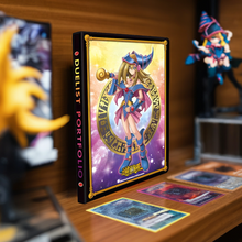 Load image into Gallery viewer, Yu-Gi-Oh! Dark Magician Girl 9-pocket duelist portfolio with anime artwork displayed on a shelf.