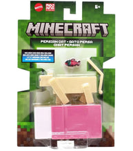 Load image into Gallery viewer, Minecraft Persian Cat action figure set with bed and fish accessory in packaging.