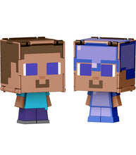 Load image into Gallery viewer, Minecraft Flippin' Figs 2-in-1 Steve with Enchanted Armour figure.