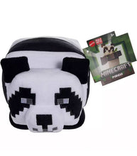 Load image into Gallery viewer, Minecraft Panda Plush 8-inch with pixelated black-and-white design, perfect for fans and collectors.