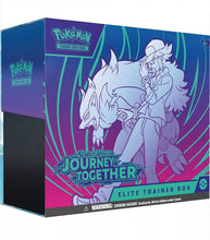 Load image into Gallery viewer, Pokemon TCG Journey Together Elite Trainer Box featuring character artwork.