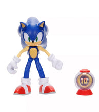 Load image into Gallery viewer, Sonic The Hedgehog figure with classic running pose next to a collectible ring container.