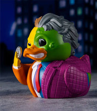 Load image into Gallery viewer, TUBBZ Two-Face collectible duck from DC Comics in tub display.