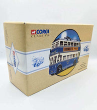Load image into Gallery viewer, Corgi Classics limited edition Karrier W Utility Trollybus Bradford City Transport die-cast model packaging.