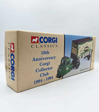 Load image into Gallery viewer, Corgi 10th Anniversary Collector Club Scammell Scarab die-cast model in packaging with certificate.