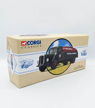 Load image into Gallery viewer, Corgi White Petrol Tanker die-cast model box with detailed reproduction and certificate.