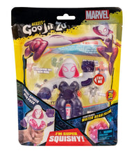 Load image into Gallery viewer, Heroes of Goo Jit Zu Ghost Spider toy in packaging, featuring stretchy and squishy design with water bead filling, based on Marvel's Gwen Stacy.