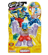 Load image into Gallery viewer, Heroes of Goo Jit Zu Goo Shifters - Tyro action figure in packaging showing stretchable and color-changing features.