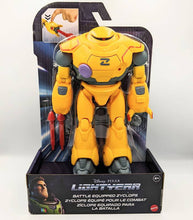 Load image into Gallery viewer, Lightyear Battle Equipped Zyclops Action Figure with arm blaster and poseable joints in packaging.
