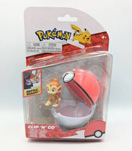 Load image into Gallery viewer, Pokemon Clip 'N' Go Chimchar figure set with Poke Ball in packaging.