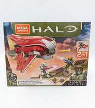Load image into Gallery viewer, Halo Infinite Mega Construx Banshee Breakout set with 218 pieces and two soldiers.