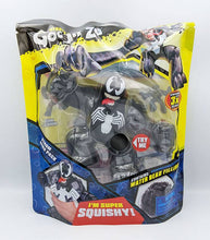 Load image into Gallery viewer, Goo Jit Zu Venom toy packaging featuring stretchable and squishy superhero figure.