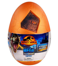 Load image into Gallery viewer, Jurassic World Captivz Dominion Mega Egg with dinosaur-themed surprises and backpack case.