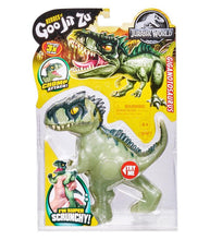 Load image into Gallery viewer, Goo Jit Zu Jurassic World Giganotosaurus toy - stretchy, gooey dinosaur for kids aged 4+.