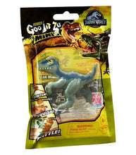 Load image into Gallery viewer, Heroes of Goo Jit Zu Jurassic World Minis - Blue stretchy dinosaur toy packaging.