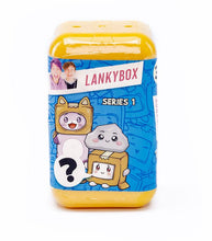 Load image into Gallery viewer, LankyBox Mystery Squishy Series 1 packaging with characters Foxy, Ghosty, and Thicc Shark.