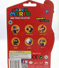 Load image into Gallery viewer, Back packaging of the Super Mario Mini Figure Collection featuring multiple characters including Boo, suitable for ages 3 and up.
