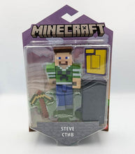 Load image into Gallery viewer, Minecraft Portal Action Figure - Steve Creeper Top in packaging with accessories and portal piece.