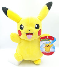 Load image into Gallery viewer, Pikachu 8" Plush Pokemon toy with tag, soft and smiling.