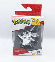 Load image into Gallery viewer, Pikachu Pokémon 25th Anniversary Silver 3 Inch Vinyl Figure in decorative box.