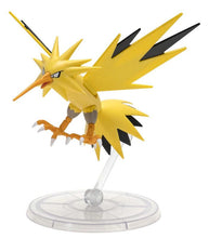Load image into Gallery viewer, Pokemon Select Articulated Figure - Zapdos on display stand with realistic details and multiple articulation points.
