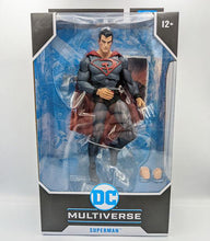 Load image into Gallery viewer, DC Multiverse Red Son Superman action figure in box with accessories.