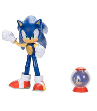 Load image into Gallery viewer, Hedgehog Sonic figure with 1-Up item box, detailed and poseable collectible.
