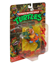 Load image into Gallery viewer, Teenage Mutant Ninja Turtles Classic Leatherhead action figure in packaging with weapons.