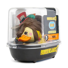 Load image into Gallery viewer, TUBBZ Borderlands 3 Moxxi collectible duck in displayable tub box.
