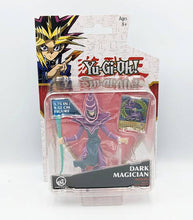 Load image into Gallery viewer, Yu-Gi-Oh! Dark Magician battle figure with exclusive card in packaging, 3.75-inch collectible toy.