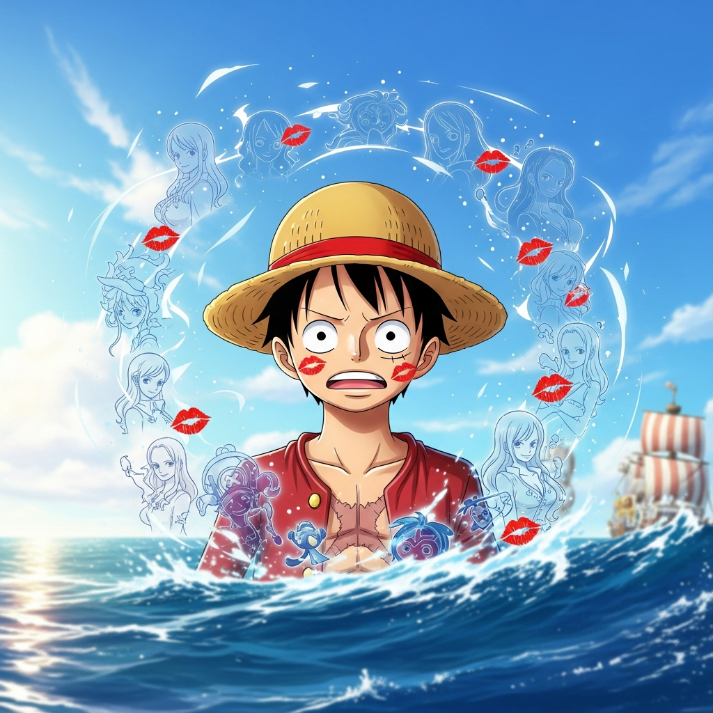 How many girls kissed Luffy?