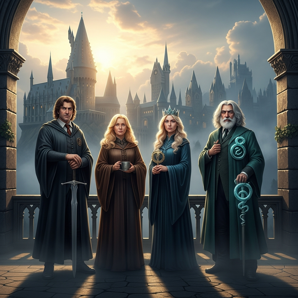 Who are the 4 wizards in Harry Potter?