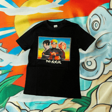 Load image into Gallery viewer, Naruto Shippuden Trio T-Shirt featuring Team 7 in vibrant design, medium size, black fabric.
