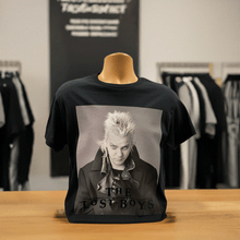 Load image into Gallery viewer, The Lost Boys t-shirt featuring Kiefer Sutherland as David, officially licensed, medium size, 100% cotton.
