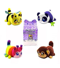 Load image into Gallery viewer, Aphmau MeeMeows Mystery 11 Inch Safari Plush collection featuring Caterpillar, Panda, Monkey, and Bee designs.

