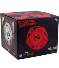 Load image into Gallery viewer, Paladone D12 Dungeons and Dragons Dice Light with color-changing LED, 5.7 inches tall.
