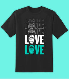 Official Destiny Fallen baby 'Love' black t-shirt with heartwarming illustration.