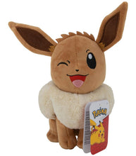Load image into Gallery viewer, Eevee Winking 8" Plush Pokemon toy with soft fabric and playful expression.
