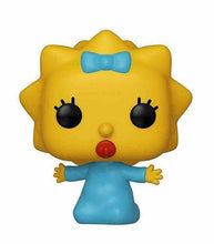 Load image into Gallery viewer, Maggie Simpson POP! Vinyl Figure in blue dress holding pacifier.
