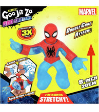 Load image into Gallery viewer, Heroes of Goo Jit Zu Supagoo Spider-Man toy with Double Core Attack, stretchable to 35 inches.
