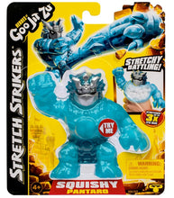 Load image into Gallery viewer, Heroes of Goo Jit Zu Stretch Strikers Pantaro toy in packaging with stretchy and squishy features highlighted.
