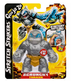 Goo Jit Zu Stretch Strikers - Thrash action figure in packaging, featuring stretch capability and gooey filling.