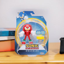 Load image into Gallery viewer, Sonic the Hedgehog Knuckles figure with collectible spring accessory in packaging.
