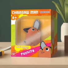 Load image into Gallery viewer, Chibi Masters Chainsaw Man Pochita figure in colorful packaging on display.

