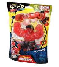 Load image into Gallery viewer, Heroes of Goo Jit Zu Goo Shifters Marvel Red Smash Hulk toy, stretchy and squishy with goo filling, power-up feature, collectible.
