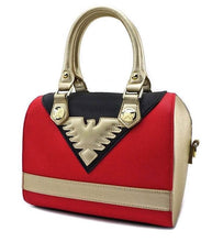 Load image into Gallery viewer, Loungefly Marvel Dark Phoenix Handbag with fiery red and black design, faux leather, and phoenix emblem.

